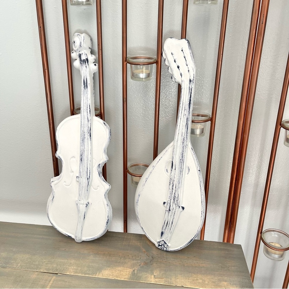 Eclectic Revival Distressed Upcycled Vintage 1960 Royal Hanging Violin Mandolin - Picture 1 of 9